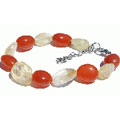 11487: Other Metal orange,yellow carnelian  chunky bracelets