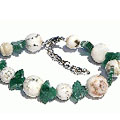 Design 11494: green,white aventurine chunky bracelets