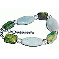 Design 11496: green agate stretch bracelets