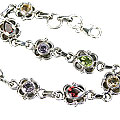 11601: Silver Setting multi-color multi-stone bracelets