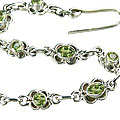 11628: Silver Setting green peridot bracelets