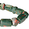 11705: Beaded Green, Red bloodstone bracelets