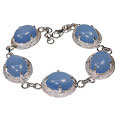 12182: Silver Setting Blue chalcedony modern bracelets
