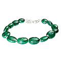 12193: Beaded green malachite adjustable bracelets