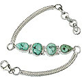 12713: Silver Setting green turquoise bracelets