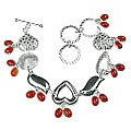 Design 12928: orange carnelian adjustable bracelets