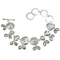 12947: silver setting blue,green,gray labradorite  adjustable bracelets