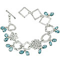 Design 12964: blue,orange blue topaz adjustable bracelets
