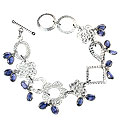 12973: Silver Setting blue iolite contemporary bracelets