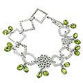 13033: silver setting green peridot contemporary bracelets