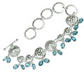 Design 13036: blue,gray blue topaz adjustable bracelets