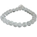 13156: Beaded white crystal stretch bracelets