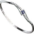 Design 13326: blue,white cubic zirconia bangles bracelets