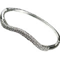 13328: Silver Setting white cubic zirconia  estate bracelets