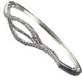 13329: Silver Setting white cubic zirconia  engagement bracelets