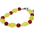 Design 14918: pink,yellow onyx bracelets