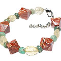 Design 14919: multi-color jasper bracelets