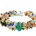 Design 14962: green,multi-color multi-stone bracelets