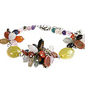 Design 14991: yellow,multi-color multi-stone cha-cha bracelets