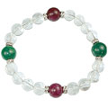 Design 16389 green,pink,white multi-stone stretch bracelets