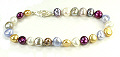 9341: Silver Setting white,silver,gold,blue,purple pearl bracelets