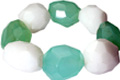 9718: Beaded White, Green snow quartz  american-southwest bracelets