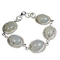 9979: Silver Setting Blue chalcedony bracelets