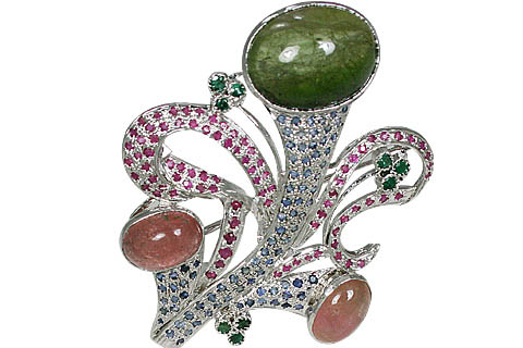 SKU 11094 - a Multi-stone Brooches Jewelry Design image