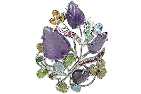 SKU 11639 - a Multi-stone brooches Jewelry Design image