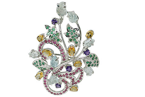 SKU 11640 - a Multi-stone brooches Jewelry Design image