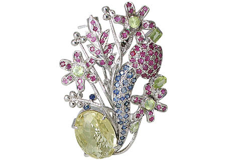 SKU 11642 - a Multi-stone brooches Jewelry Design image