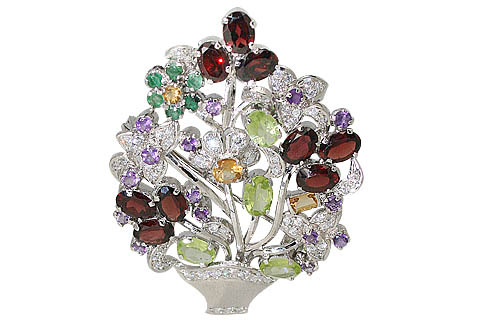 SKU 11643 - a Multi-stone brooches Jewelry Design image