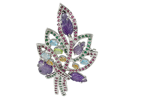SKU 11648 - a Multi-stone brooches Jewelry Design image