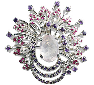 SKU 12447 - a Rose quartz brooches Jewelry Design image