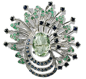 SKU 12448 - a Green Amethyst brooches Jewelry Design image
