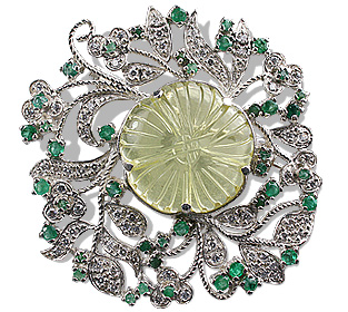 SKU 12450 - a Lemon quartz brooches Jewelry Design image