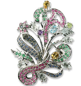 SKU 13588 - a Multi-stone brooches Jewelry Design image