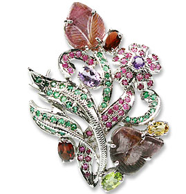 SKU 13589 - a multi-stone brooches Jewelry Design image