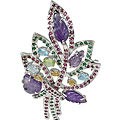 11648: Multi, Purple, Blue multi-stone brooches