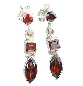 SKU 10079 - a Garnet earrings Jewelry Design image
