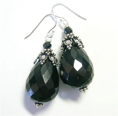 SKU 10234 - a Onyx earrings Jewelry Design image