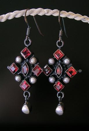 SKU 10237 - a Garnet earrings Jewelry Design image