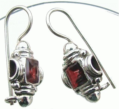 SKU 1056 - a Garnet Earrings Jewelry Design image