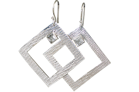SKU 10694 - a White topaz earrings Jewelry Design image
