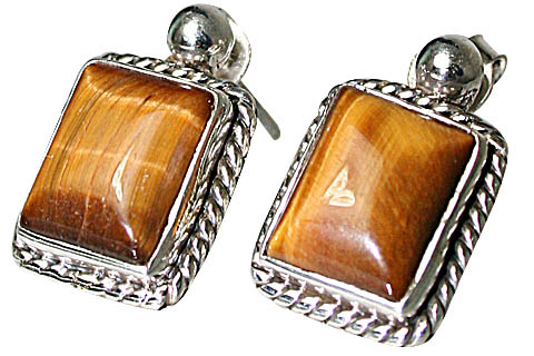 SKU 10703 - a Tiger eye earrings Jewelry Design image