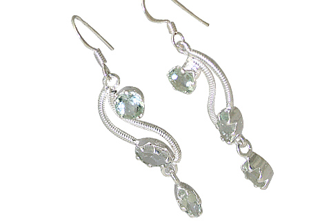SKU 10706 - a Green amethyst earrings Jewelry Design image