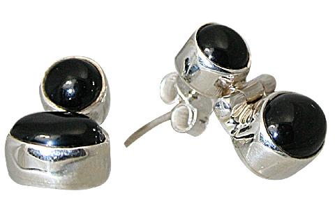 SKU 10785 - a Onyx earrings Jewelry Design image