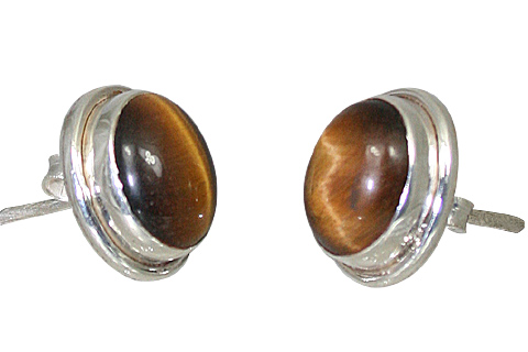 SKU 10889 - a Tiger eye earrings Jewelry Design image