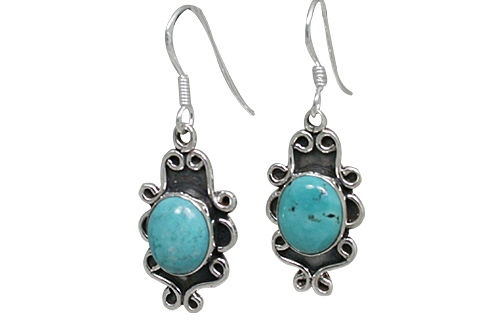 SKU 10895 - a Turquoise earrings Jewelry Design image
