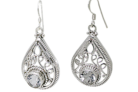 SKU 11159 - a White topaz earrings Jewelry Design image